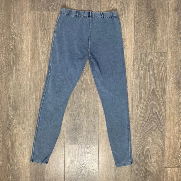 Aritzia Wilfred Leggings 2000s Y2K Blue Acid Wash skinny ankle leg Size Small - Picture 14 of 16